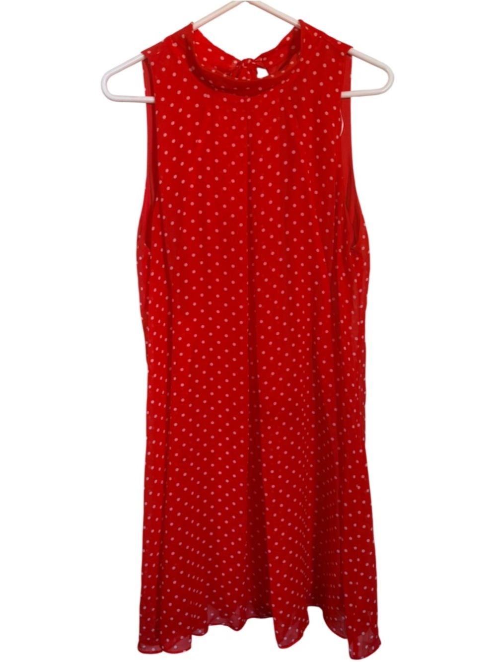 Signature by Robbie Bee Retro Polka Dot Mock Neck Back Tie Dress Size 16
